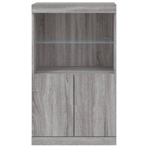 Credenza con Luci LED Grigio Sonoma 60,5x37x100 cm 836670