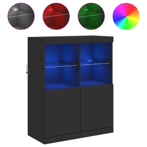 Credenza con Luci LED Nera 81x37x100 cmcod mxl 86298