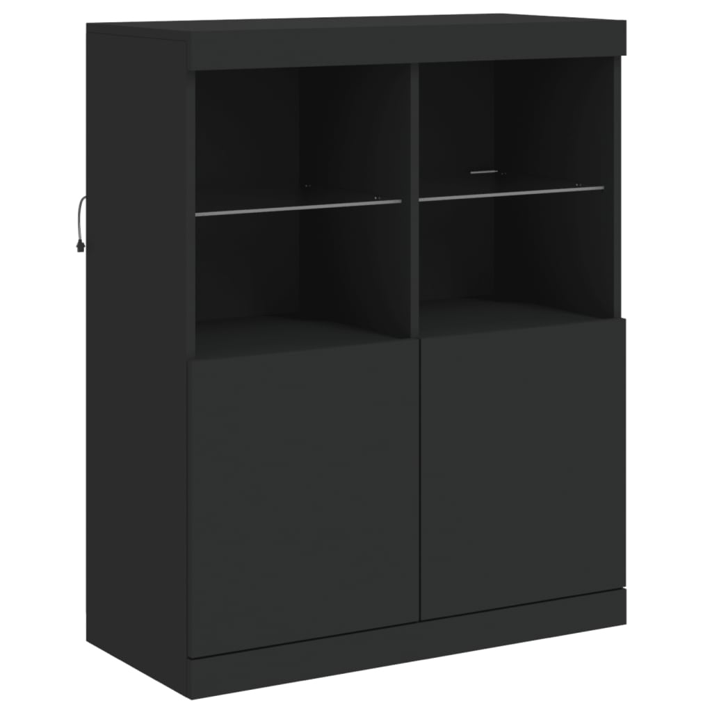 Credenza con Luci LED Nera 81x37x100 cmcod mxl 86298