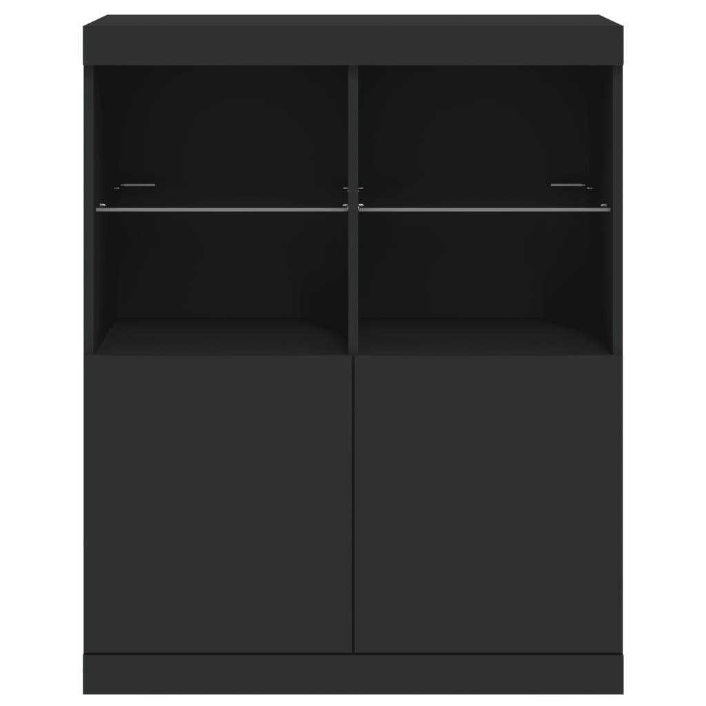 Credenza con Luci LED Nera 81x37x100 cm 836673