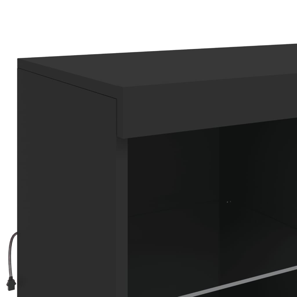 Credenza con Luci LED Nera 81x37x100 cm 836673