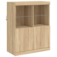 Credenza con Luci LED Rovere Sonoma 81x37x100 cm 836674