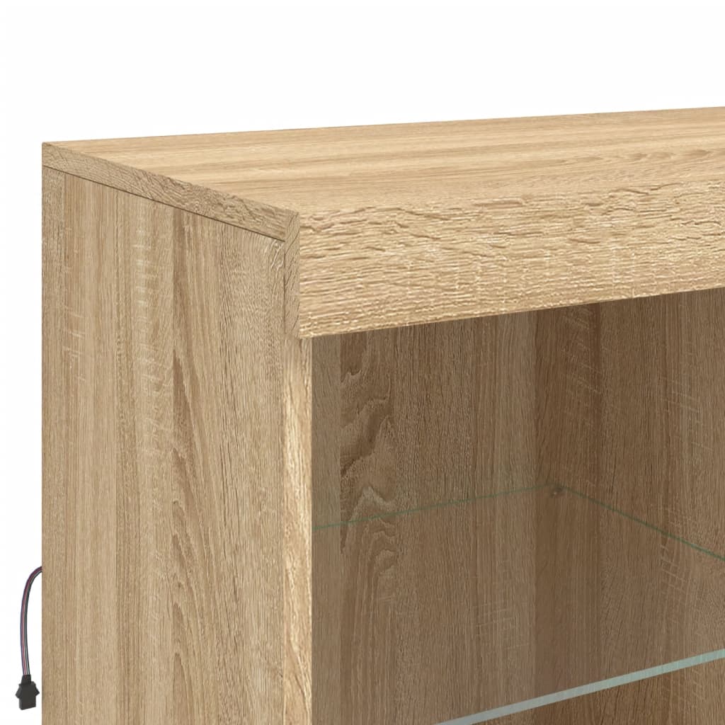 Credenza con Luci LED Rovere Sonoma 81x37x100 cm 836674