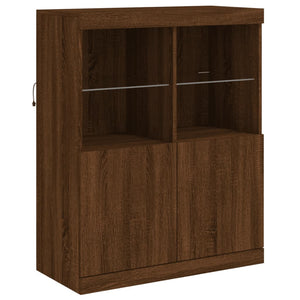 Credenza con Luci LED Rovere Marrone 81x37x100 cmcod mxl 86296