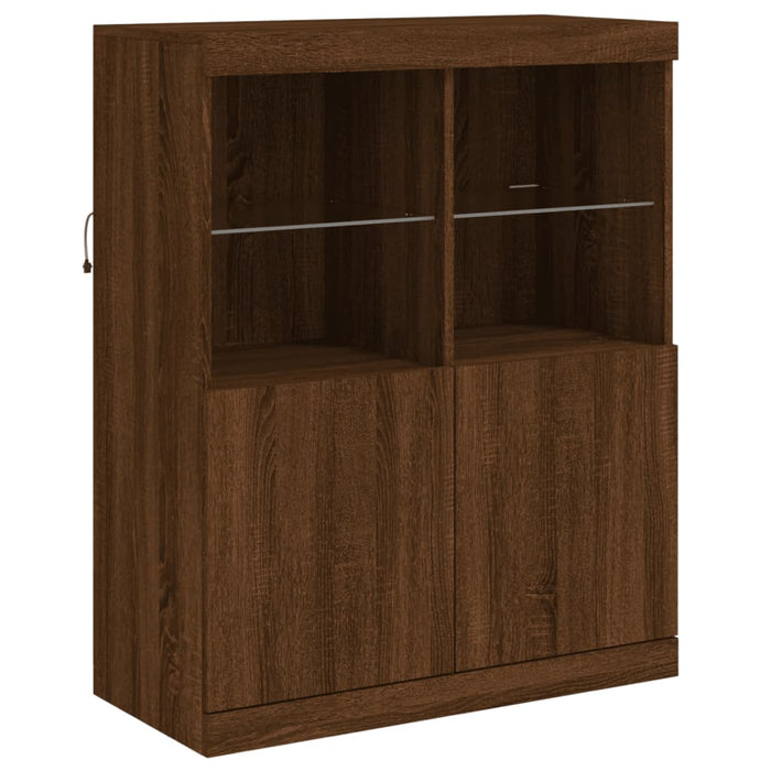 Credenza con Luci LED Rovere Marrone 81x37x100 cmcod mxl 86296