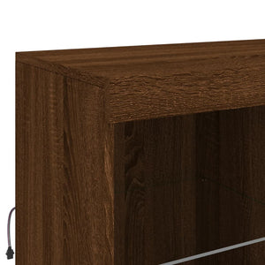 Credenza con Luci LED Rovere Marrone 81x37x100 cm 836678