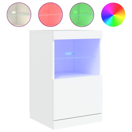 Credenza con Luci LED Bianca 41x37x67 cm 836679