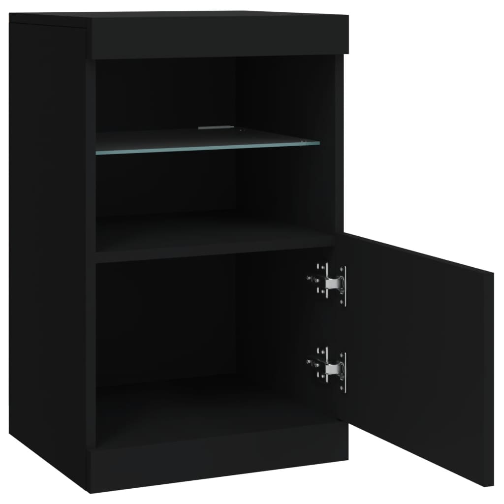 Credenza con Luci LED Nera 41x37x67 cm 836680