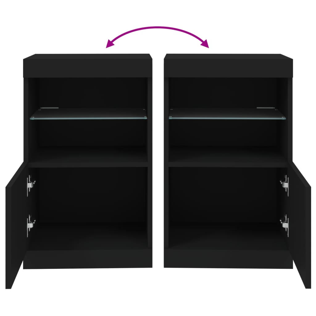 Credenza con Luci LED Nera 41x37x67 cm 836680