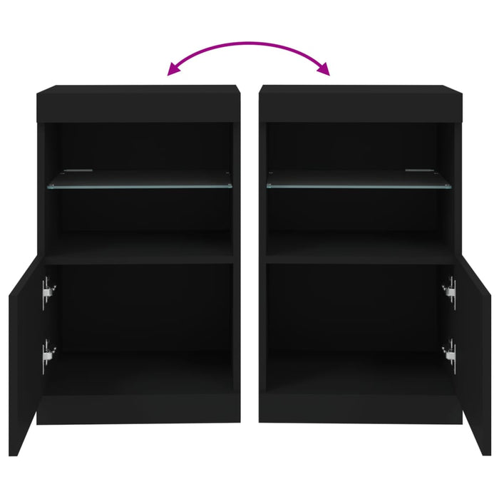 Credenza con Luci LED Nera 41x37x67 cm 836680