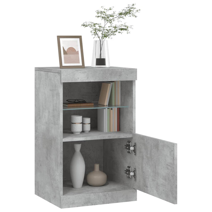 Credenza con Luci LED Grigio Cemento 41x37x67 cm 836682