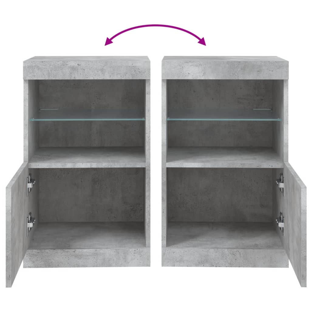 Credenza con Luci LED Grigio Cemento 41x37x67 cm 836682