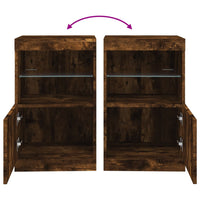 Credenza con Luci LED Rovere Fumo 41x37x67 cm 836683