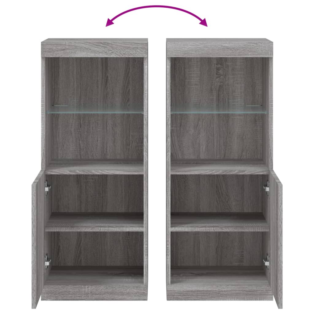 Credenza con Luci LED Grigio Sonoma 41x37x100 cm 836691