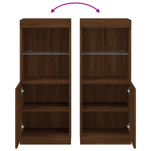 Credenza con Luci LED Rovere Marrone 41x37x100 cm 836692