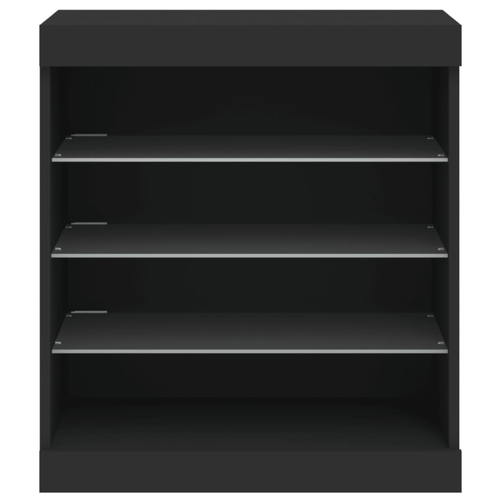 Credenza con Luci LED Nera 60,5x37x67 cm 836694