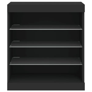 Credenza con Luci LED Nera 60,5x37x67 cm 836694