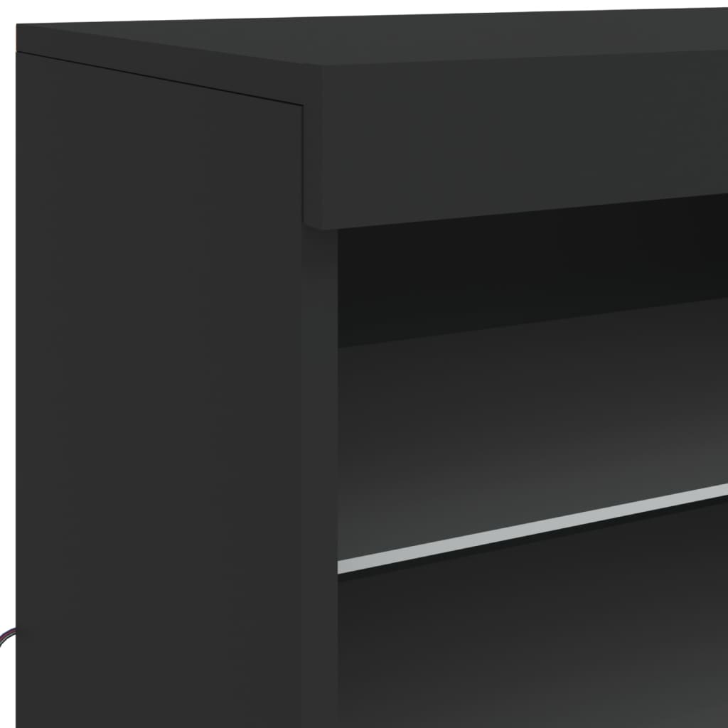 Credenza con Luci LED Nera 60,5x37x67 cm 836694