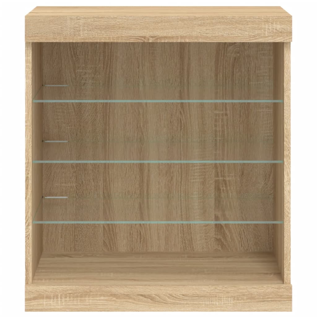 Credenza con Luci LED Rovere Sonoma 60,5x37x67 cm 836695