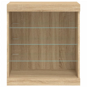 Credenza con Luci LED Rovere Sonoma 60,5x37x67 cm 836695