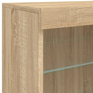 Credenza con Luci LED Rovere Sonoma 60,5x37x67 cm 836695