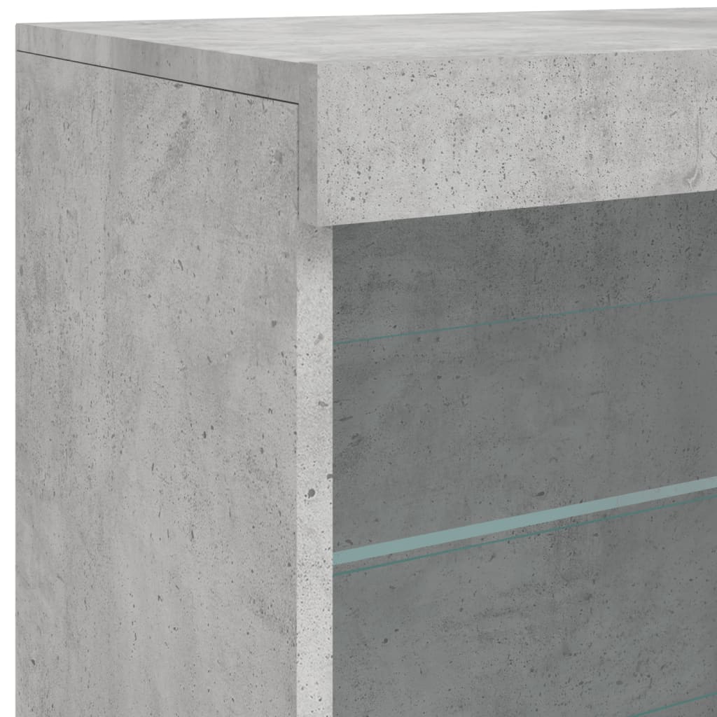 Credenza con Luci LED Grigio Cemento 60,5x37x67 cm 836696