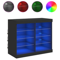 Credenza con Luci LED Nera 81x37x67 cmcod mxl 86305