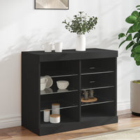 Credenza con Luci LED Nera 81x37x67 cmcod mxl 86305