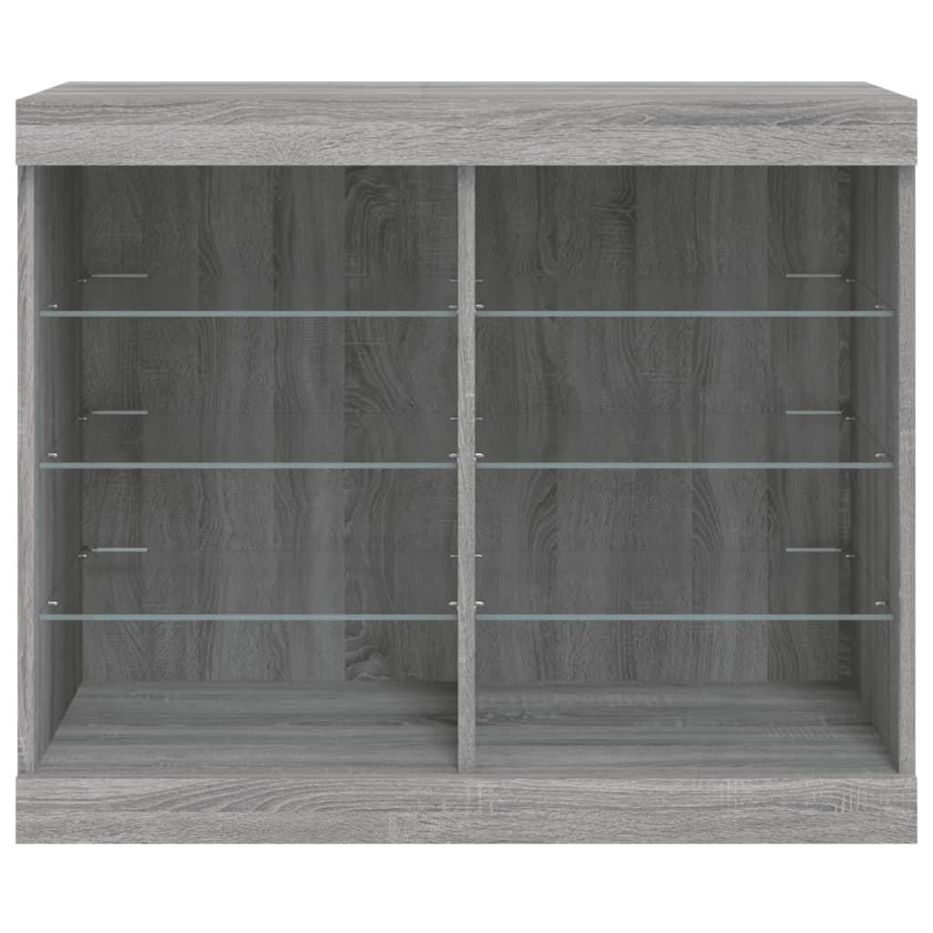 Credenza con Luci LED Grigio Sonoma 81x37x67 cm 836705