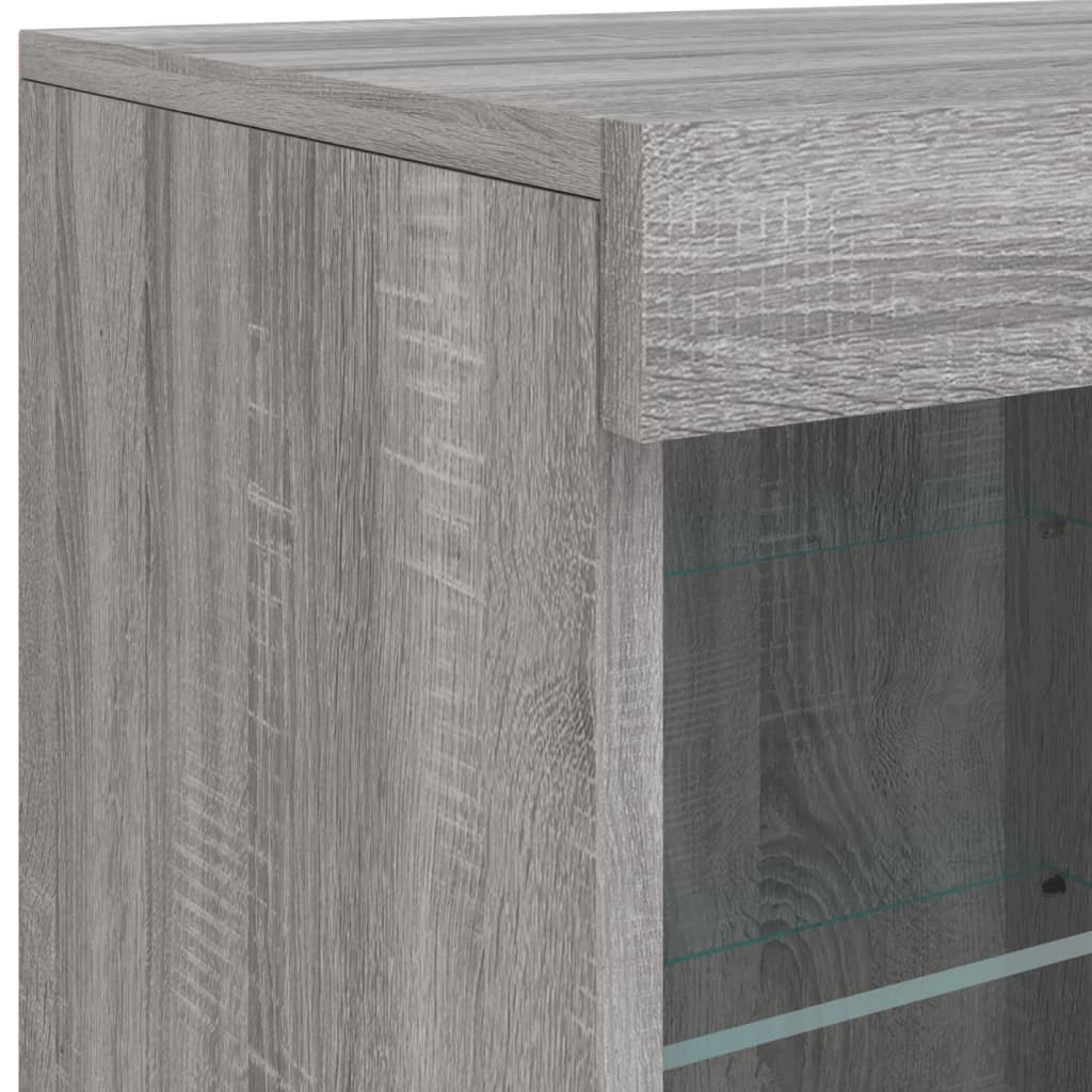 Credenza con Luci LED Grigio Sonoma 81x37x67 cm 836705