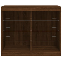 Credenza con Luci LED Rovere Marrone 81x37x67 cm 836706