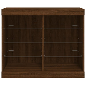 Credenza con Luci LED Rovere Marrone 81x37x67 cm 836706