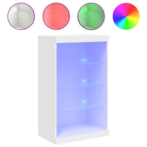 Credenza con Luci LED Bianca 60,5x37x100 cm 836707