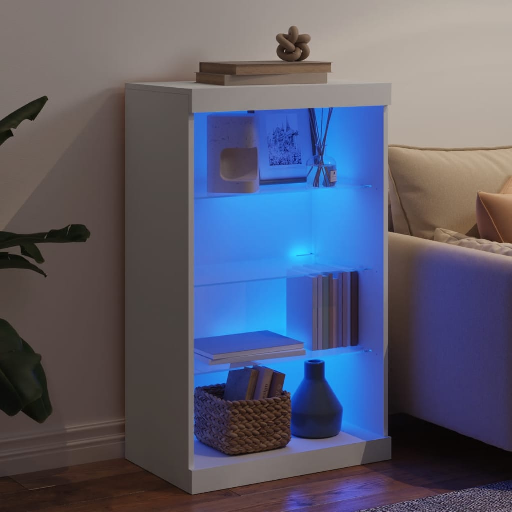 Credenza con Luci LED Bianca 60,5x37x100 cm 836707