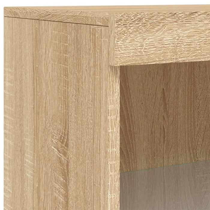 Credenza con Luci LED Rovere Sonoma 60,5x37x100 cm 836709