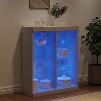 Credenza con Luci LED Bianca 81x37x100 cm 836714