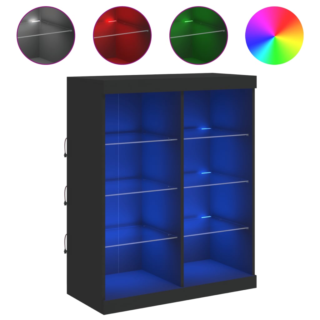 Credenza con Luci LED Nera 81x37x100 cm 836715