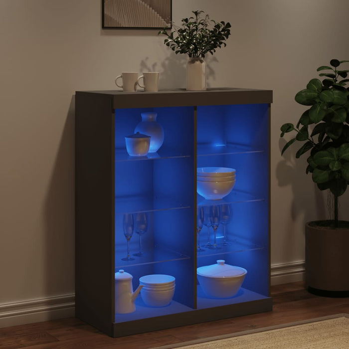 Credenza con Luci LED Nera 81x37x100 cm 836715