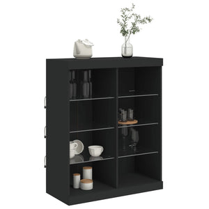 Credenza con Luci LED Nera 81x37x100 cm 836715