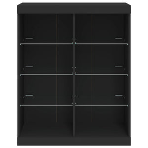 Credenza con Luci LED Nera 81x37x100 cm 836715