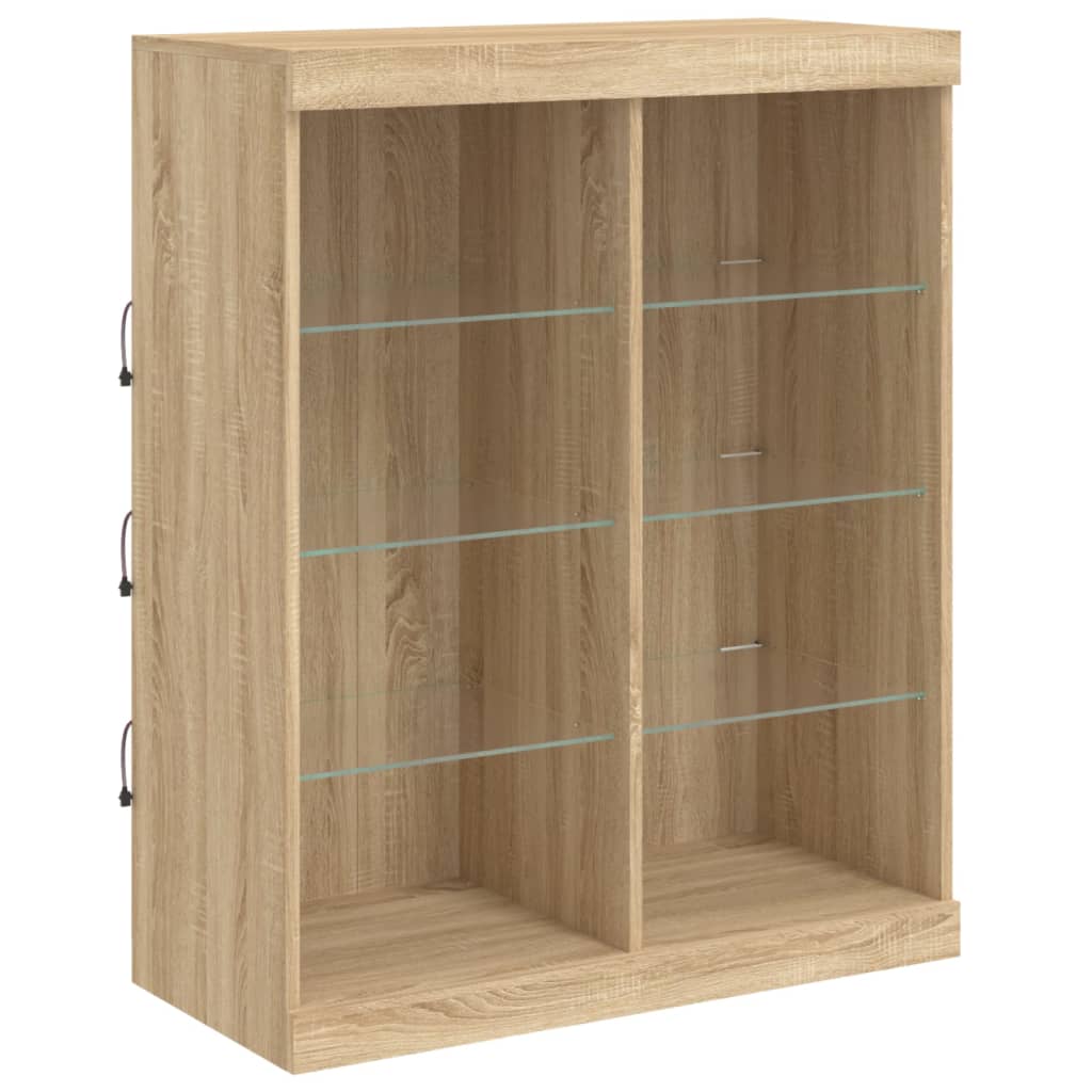 Credenza con Luci LED Rovere Sonoma 81x37x100 cm 836716