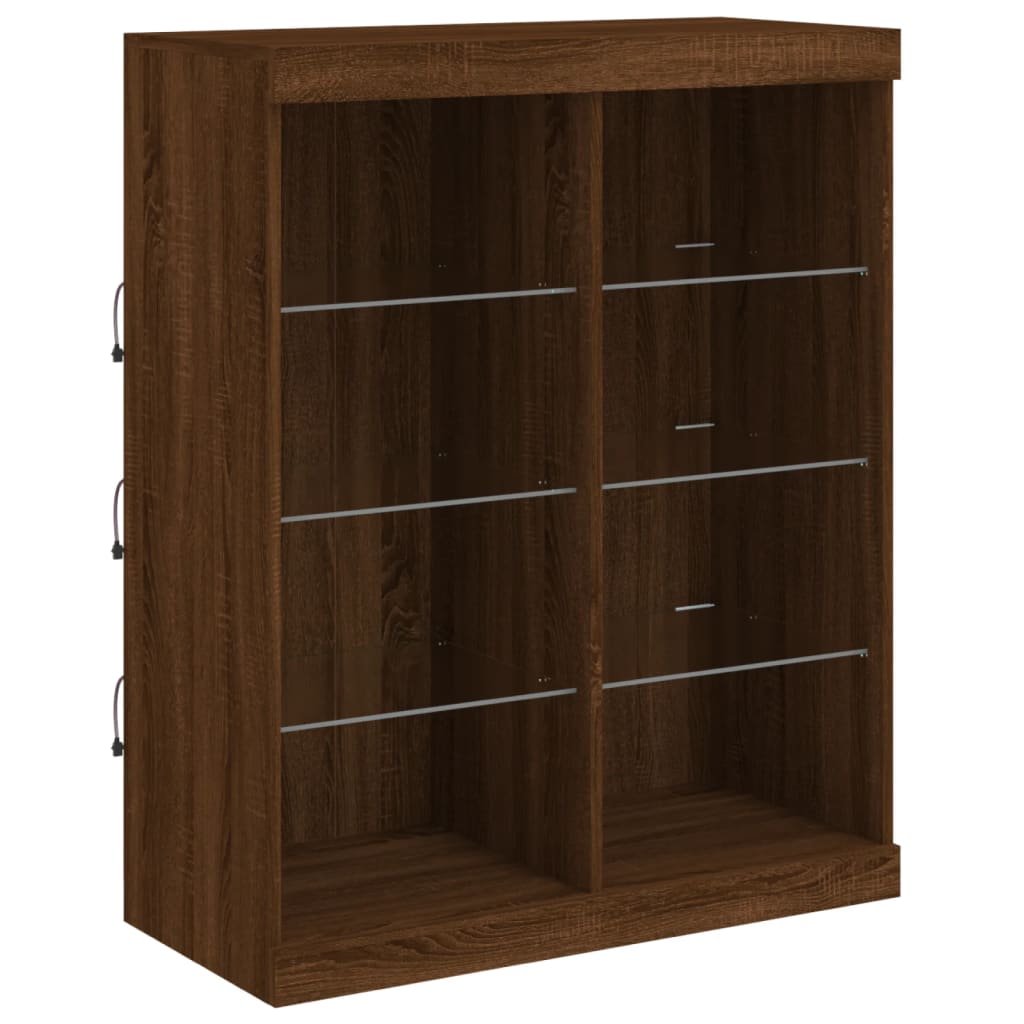 Credenza con Luci LED Rovere Marrone 81x37x100 cmcod mxl 86328