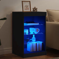 Credenza con Luci LED Nera 41x37x67 cm 836722