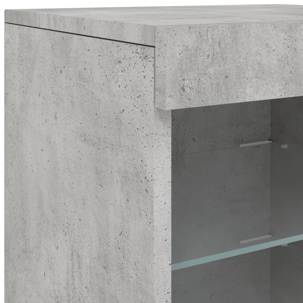 Credenza con Luci LED Grigio Cemento 41x37x67 cm 836724