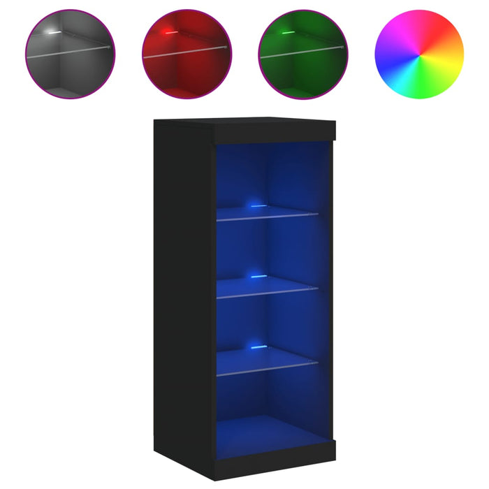 Credenza con Luci LED Nera 41x37x100 cm 836729