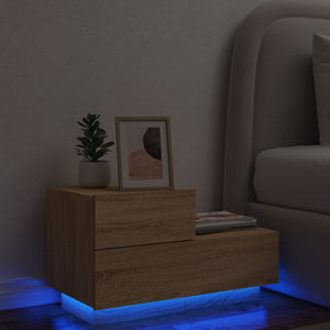 Comodino con Luci LED Rovere Sonoma 70x36x40,5 cmcod mxl 133132