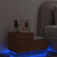 Comodino con Luci LED Rovere Marrone 70x36x40,5 cmcod mxl 85183