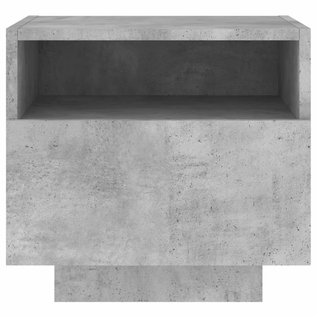 Comodino con Luci LED Grigio Cemento 40x39x37 cm 836804