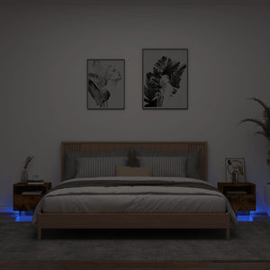 Comodini con Luci LED 2pz Rovere Fumo 40x39x37 cmcod mxl 85185