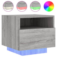 Comodini con Luci LED 2pz Grigio Sonoma 40x39x37 cm 836809